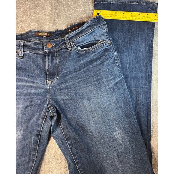 Dear John Bootcut Jeans Blue Denim Distressed Casual Everyday - Picture 5 of 8